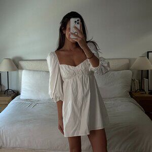 Reformation White Puff Sleeve Short Dress